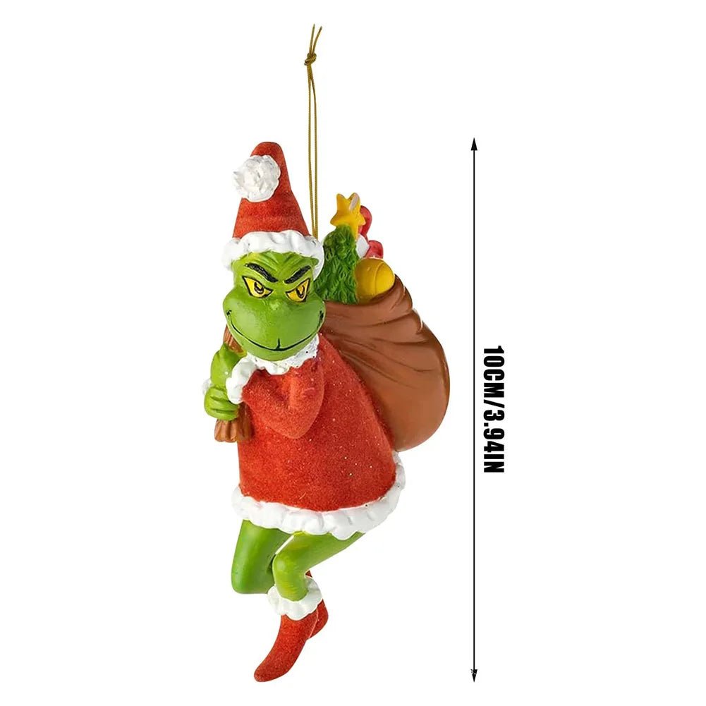 18Pcs 2D Acrylic Christmas Tree Green Monsters Ornaments Cute Green Monsters Christmas Tree Pendants Christmas Cartoon Ornaments - silverfoxgoods